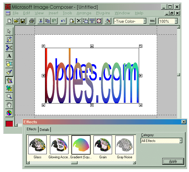 FrontPage 98 Image Composer 1.5 Texture Adder